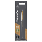 Parker Jotter Gel Pen - Stainless Steel with Gold Trim - Medium Point - Black Ink - 0.7mm-Experience an iconic pen filled with consistently smooth, precise and colourful gel ink: PARKER Jotter Gel Pens