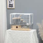 PawHut - Cage pour Hamsters et Gerbilles - Blanc-La structure en fil d'acier évite les pincements