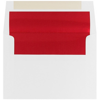 JAM Paper A7 Foil Lined Envelopes, 5.25 x 7.25, White with Red Lining, 250 Pack (83065H)-White with red foil lined envelope