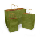 Eddie's - Sac à provisions en papier kraft 100 % recyclé - 5-1/2" x 3-1/4" x 8-3/8" - Vert feuille - Paquet de 100-100% recyclé avec au moins 95% de fibres post-consommation.