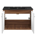 Modway - Transmit 30" Vanité de salle de bain murale - Noir noyer-8
