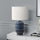 Monarch Specialties 22" H Contemporary Table Lamp - Blue Ceramic / Ivory / Cream Shade-Perfect for brightening up various spaces and creating a warm ambiance at the flick of the easy on/off turn knob switch that houses up to a 100W bulb (not included)