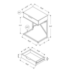 Monarch Specialties - 3474 Table D'Appoint - 24 po H/Gris/Metal Chrome-Table d'appoint polyvalente peut-être utiliser comme table d'appoint ou table de chevet