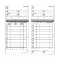 uPunch – Cartes de temps HNTC2100, paq./100-Colonnes pour le total des heures régulières travaillées et des heures supplémentaires travaillées