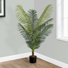 Monarch Specialties - Plante Artificielle - 47 po H - Palmier - Mis En Pot - Touche Réelle - Feuilles Vertes - Pot Noir-8 feuilles de palmier vertes luxueuses, réglables et au toucher réel, ajoutent une apparance exotique à n'importe quelle pièce