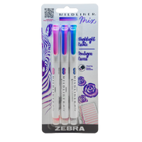 Zebra - Enlumineur Zebra Mildliner Mix - Assortiment cool - Paquet de 3-Idéal pour les notes d'étude, les surlignages colorés, la création de gribouillages, de lettrages et d'autres produits créatifs