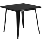 Flash Furniture – Table carrée en métal 31,5 po et 4 chaises à accoudoirs, int/ext, noir (ET-CT002-4-70-BK-GG)-31,50 larg. x 31,50 prof. x 29,50 haut. (po)