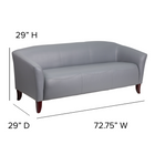 Sofa de la série HERCULES Imperial en cuir gris (111-3-GY-GG)-Mousse haute densité de 1.8