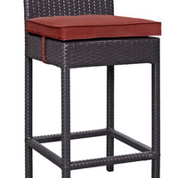 Modway Convene Outdoor Patio Fabric Bar Stool - Espresso Currant-For entertaining or everyday use