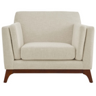 Modway - Chance Tissu rembourré Fauteuil - Beige-Cadre en caoutchouc massif