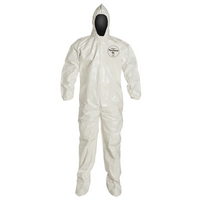 Dupont – Combinaison de protection personnelle Tychem SL Capuchon/Botte coutures liées, TG, 3/paquet (SL122B-XL)-Couleur : Blanc