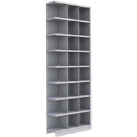 Metalware – Étagère enclenchable RK444, 9 tablettes, 36 x 18 x 100 po, gris clair-Système de tablettes réglables offrant un espace de rangement solide, mais économique qui convient à vos besoins