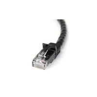 StarTech  Câble de raccordement Gigabit RJ-45 UTP Cat6 sans crochet, noir, 100 pi-Les connecteurs en or de 50 microns garantissent une conductivité optimale tout en éliminant les pertes de signaux en raison de l’oxydation ou la corrosion