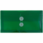 JAM Paper - Enveloppes en plastique avec fermeture à bouton et à cordon #10 Livret d'affaires - 5.25" x 10" - Vert - Paquet de 12- La couleur verte