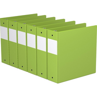 Davis Group Premium Economy Binder - Round Ring - 3" - Lime Green - 6 Pack-3 Ring Binder