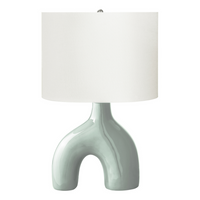 Monarch Specialties - Luminaire - 25 po H Lampe De Table - Céramique Verte - Abat-Jour Ivoire / Crème - Contemporain - Moderne-Lampe de table contemporaine et élégante de 25 pouces, dotée d'une base unique à deux pieds en céramique vert clair, surmontée d'un abat-jour en tissu ivoire classique et d'un embout rond en métal argenté