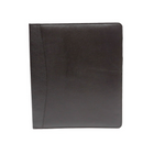 Ashlin® - Reliure Folio de luxe LEOPOLDO à 3 anneaux, 3 po, noir, (P7207D-08-01)-Reliure de luxe à 3 anneaux avec poche horizontale à gauche