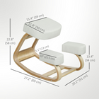 HOMCOM - Chaise à genoux ergonomique en bois avec coussins épais pour améliorer la posture - blanc crème-Fonction d'inclinaison pour une posture assise active, pour le plaisir de trouver l'équilibre 