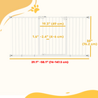 PawHut 29"-58" Wide Pet Gate with Door Dog Barrier Indoor for Stairs-Great for keeping pets in a designated area