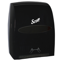 Scott - Distributrice manuelle d’essuie-mains en rouleau Scott Essential - pour les essuie-mains en rouleau Scott avec mandrin violet - 12,63 po x 16,13 po x 10,2 po - noire - paquet de 1-1 distributrice manuelle d’essuie-mains en rouleau Scott Essential/caisse