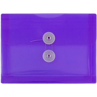 JAM Paper - Enveloppes en plastique avec fermeture à bouton et à ficelle, 5 1/4 x 7 1/2 po (A7), violet, paq./12-Taille : 5,5 x 7,5 po