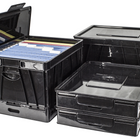Storex caisse pliable avec couvercle - noir - paquet de 4-10,5 x 17,25 x 14,25 pouces