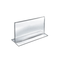 Azar Displays 7" x 11" Horizontal Double Sided Stand Up Acrylic Sign Holder, Clear, 10 Pack (152717)-Stand up sign holder is perfect for tabletop displays, restaurant table displays, and hotel concierge desks