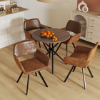 Homy Casa 31.5"W Round Multifunctional Conference Table - Walnut-Easy assembly in just 10-15 minutes with all necessary tools and instructions included