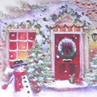 Mill Brook Studio - Cartes de souhaits Noël / Enveloppes - 5-3/8 po x 7-3/4 po - Souhaits de la Saison: Maison enneigée - Paquet de 18-Cartes de souhaits qualité boutique