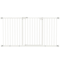PawHut 29"-58" Wide Pet Gate with Door Dog Barrier Indoor for Stairs-Slide and lift the handle to pass through