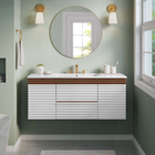 Modway - Render Fixation murale de 48" Vanette de salle de bain - Blanc Noyer Blanc-MDF et panneau de particules