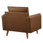 Modway - Revive Rembourré Cuir végane Fauteuil d’accent - Brown-Assemblée requise