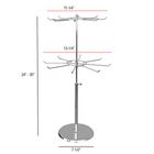 Eddie's Two Tier 16 Hook Peg Display - Adjustable Height - Chrome (300117-1)-Adjust from 24" to 30" high