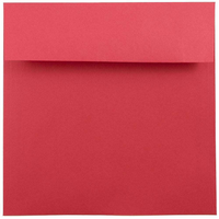 JAM Paper Enveloppes carrées en papier recyclé, 7,5 x 7,5 po, rouge, 250/paquet-Enveloppe en papier recyclé rouge