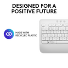Logitech Signature K650 Comfort Full-Size Wireless Keyboard with Wrist Rest - Off-White-Reliable and hassle-free: Your cordless keyboard won’t require new batteries for up to 36 months (may vary based on user and computing conditions), it is also easy to clean and spill-resistant