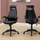 Monarch Specialties - 7276 Chaise De Bureau Multi-Position- Noir Simili-Cuir/-Garantie limitée de 5 ans pour les défauts de fabrication, pièces uniquement