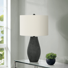 Monarch Specialties 24" H Table Lamp - Black Resin / Ivory / Cream Shade-The easy to use 3-way rotary switch holds a single bulb (not included) with a maximum outage of 100W/120V to adjust the lighting ambiance and instantly brighten or dim a room