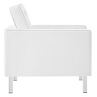 Modway - Loft Touffe Cuir végane Fauteuil - Blanc argenté-Rembourrage en mousse dense
