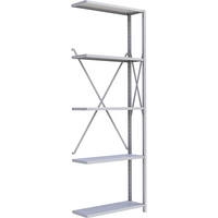Metalware – Étagère enclenchable RK428, 5 tablettes, 36 x 24 x 100 po, gris pâle-Système de tablettes ajustables offrant un espace de rangement solide, mais économique qui convient à vos besoins