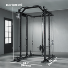 Soozier Multi-Functional Power Rack - Smith Machine with Pull Up Bar-Heavy-duty steel frame ensures stability and durability 