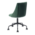 FurnitureR - Cian Chaise de travail pour ados rembourrée en velours, pivotante, vert-Sans bras