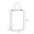 Eddie's 100% Recycled Kraft Shopper Paper Bag - 5-1/2" L x 3-1/4" W x 8-3/8" D - Aqua Teal - 250 Pack-Aqua Teal