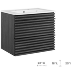 Modway - Render Support mural de 24" Vanette de salle de bain - Blanc charbon-Conception murale