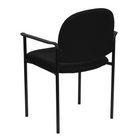 Flash Furniture Comfort Black Fabric Stackable Steel Side Reception Chair with Arms-Black Fabric Upholstery