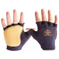 IMPACTO® 501-20 X-GR Paire Gant Antichocs, sans doigts, coussinet gel dans la paume, dos en nylon, paume avec cuir grainé-1