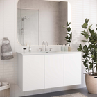 Modway - Bryn Fixation murale de 48" Vanette de salle de bain - Blanc blanc-Construction en mélamine et panneaux de particules