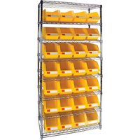 Kleton - Étagères Robustes En Treillis Métallique Avec Bacs De Rangement, Tiers 8, 36po La X 74po H X 14po P-Profondeur 14po