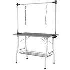 PawHut Dog Grooming Table with Adjustable Arms - Black-Adjustable grooming arm fits pets up to 35.4" (90 cm) long
