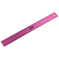 JAM Paper Stainless Steel Ruler with Non-Skid Backing - 12" - Fuchsia - 12 Pack-Color: Fuchsia Stainless Steel