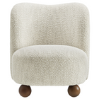 Modway - Monroe Tissu Boucle Chaise d’accent - Noyer perlé-Assemblée requise